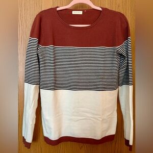 Bohme Rust and White Striped Sweater
